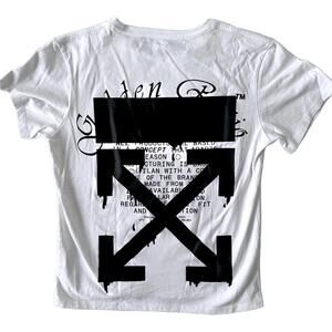 Off-White 2013 White Dripping Arrows Graphic Print T-Shirt - Small